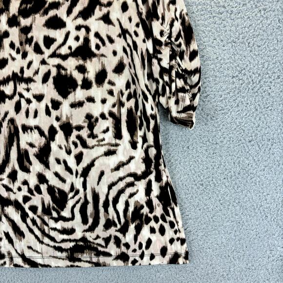 Chicos Top Large Mob Wife Leopard Boho Animal Print Slinky Stretchy Bold Travel - Picture 4 of 10